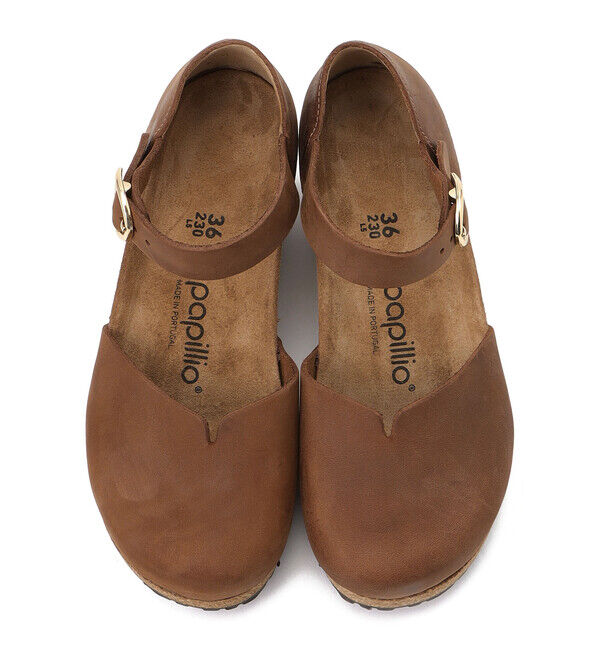 Papillio「【パピリオ】メリー リングバックル/コニャック ナチュラルレザー/サンダル レディース」|サンダル|