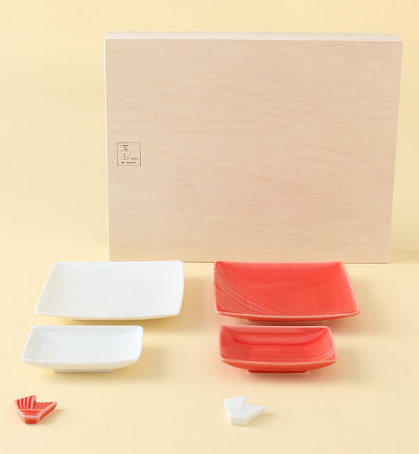  「水引　紅白器揃　結びきり箸置」|食器・キッチングッズ|