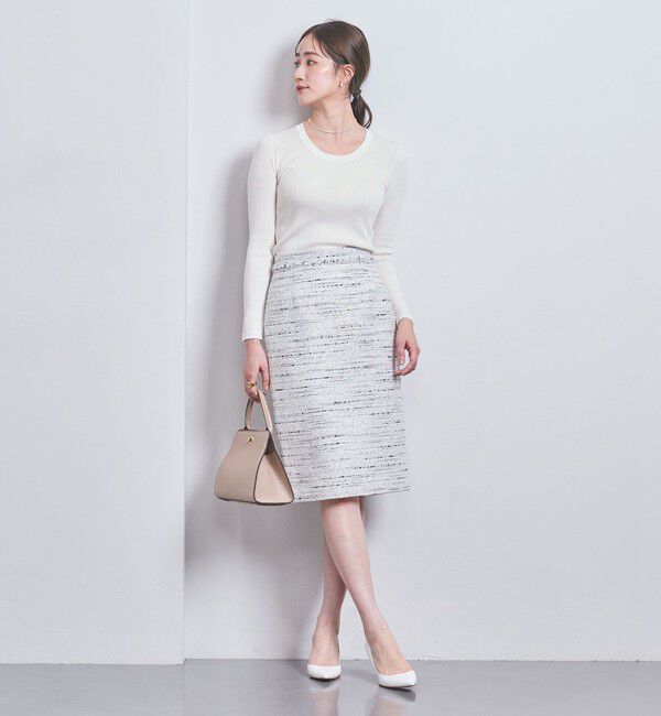 UNITED ARROWS「シルクリブ Uネック ニット」|ニット・セーター|