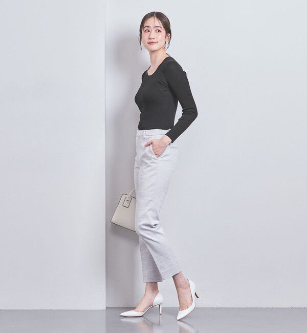 UNITED ARROWS「シルクリブ Uネック ニット」|ニット・セーター|