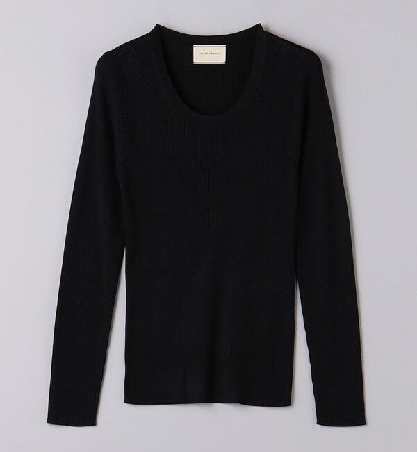 UNITED ARROWS「シルクリブ Uネック ニット」|ニット・セーター|