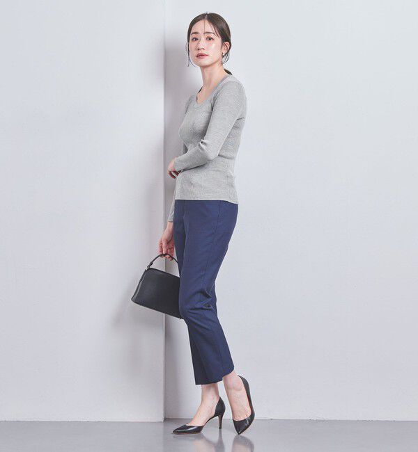 UNITED ARROWS「シルクリブ Uネック ニット」|ニット・セーター|