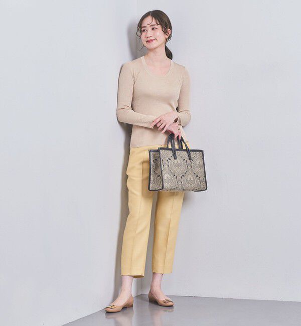 UNITED ARROWS「シルクリブ Uネック ニット」|ニット・セーター|