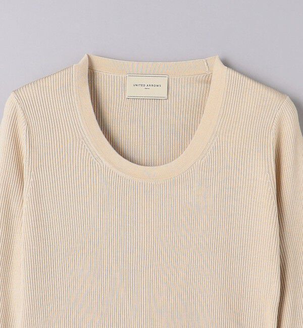 UNITED ARROWS「シルクリブ Uネック ニット」|ニット・セーター|