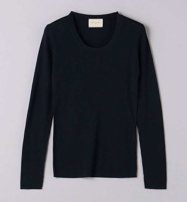 UNITED ARROWS「シルクリブ Uネック ニット」|ニット・セーター|