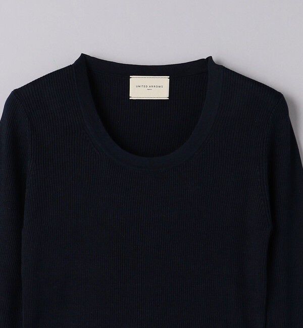 UNITED ARROWS「シルクリブ Uネック ニット」|ニット・セーター|