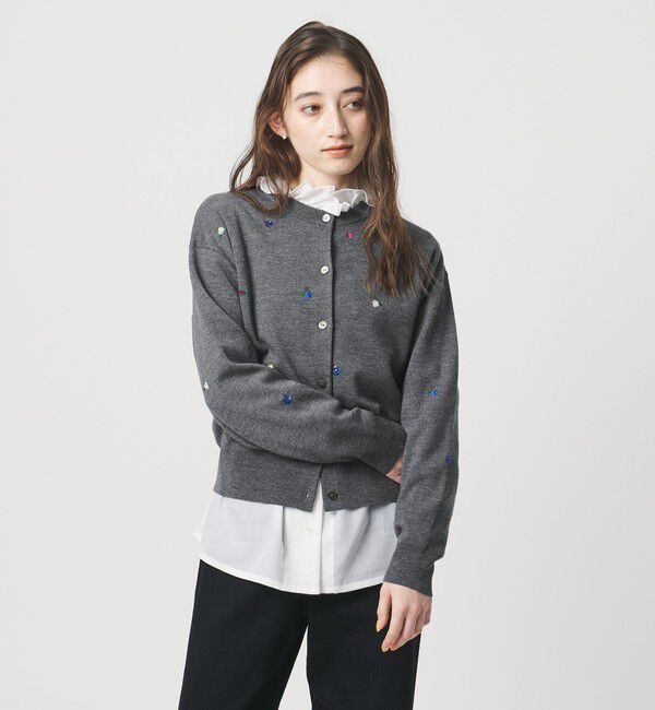 UNITED ARROWS「フラワー エンブロイダリー カーディガン」|カーディガン|