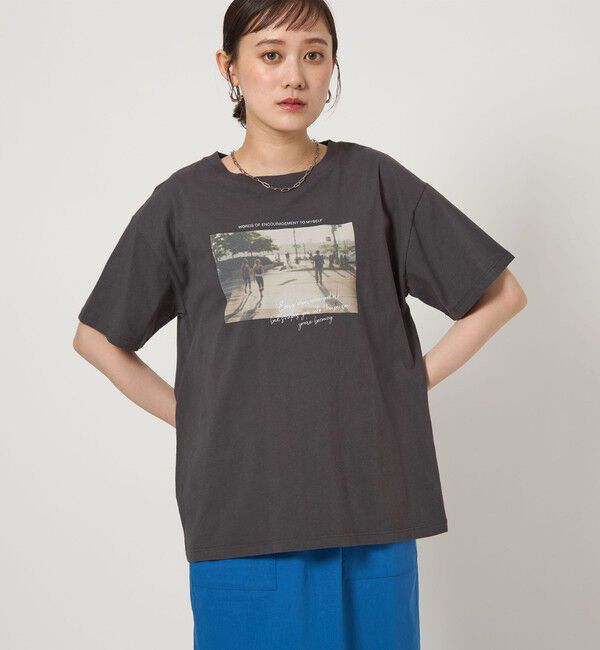 UNITED ARROWS green label relaxing「【WEB限定】＜at ease＞フォトグラフィック ショートスリーブ Tシャツ」|Tシャツ・カットソー|