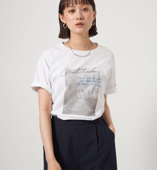 UNITED ARROWS green label relaxing「【WEB限定】＜at ease＞フォトグラフィック ショートスリーブ Tシャツ」|Tシャツ・カットソー|