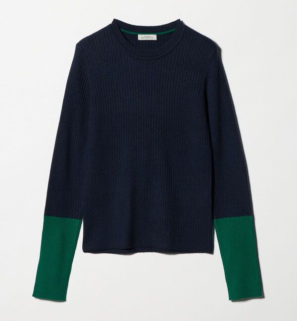 UNITED ARROWS green label relaxing「【WEB限定】＜at ease＞バイカラー クルーネック プルオーバー ニット」|ニット・セーター|