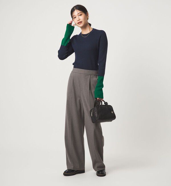 UNITED ARROWS green label relaxing「【WEB限定】＜at ease＞バイカラー クルーネック プルオーバー ニット」|ニット・セーター|