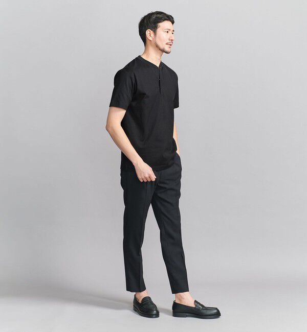 BEAUTY&YOUTH UNITED ARROWS「【WEB限定 WARDROBE SMART】クリア  ガスコットン ヘンリーネック カットソー【抗菌・防臭】」|Tシャツ・カットソー|