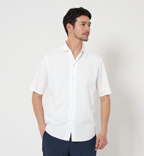 BEAUTY&YOUTH UNITED ARROWS「【WEB限定 WARDROBE SMART】コットン ワイドカラー スキッパーシャツ」|シャツ・ブラウス|