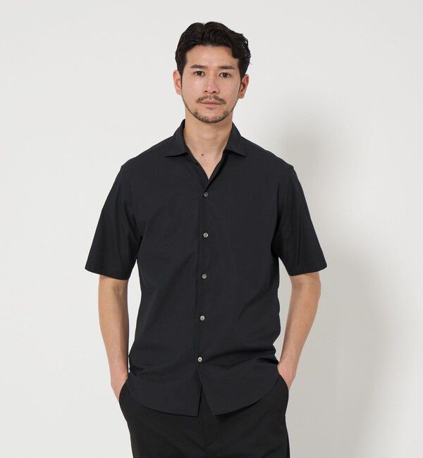 BEAUTY&YOUTH UNITED ARROWS「【WEB限定 WARDROBE SMART】コットン ワイドカラー スキッパーシャツ」|シャツ・ブラウス|