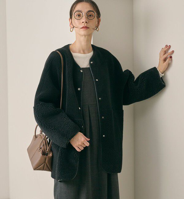 BEAUTY&YOUTH ボアフェイクムートンコート WEB限定】ボア×フェイクムートン リバーシブルジャケット