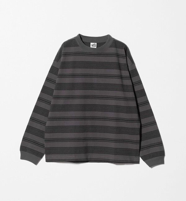 BEAUTY&YOUTH UNITED ARROWS「12oz ヘビーウェイト ボーダー クルーネック カットソー」|Tシャツ・カットソー|DK.GRAY