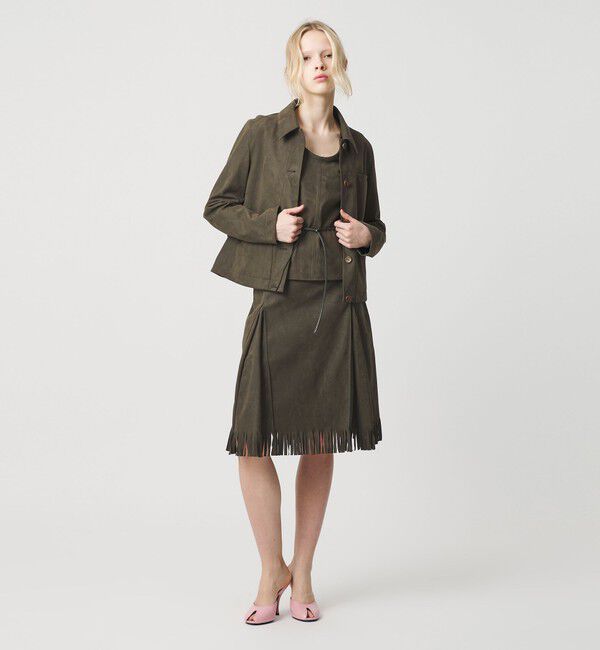 ATTISESSION「＜ATTISESSION＞スエードライク フリンジ スカート」|スカート|