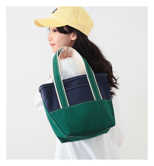 BEAMSBOY「L.L.Bean / Deep Bottom Deluxe Boat and Tote S」|トートバッグ|NAVY/GREEM