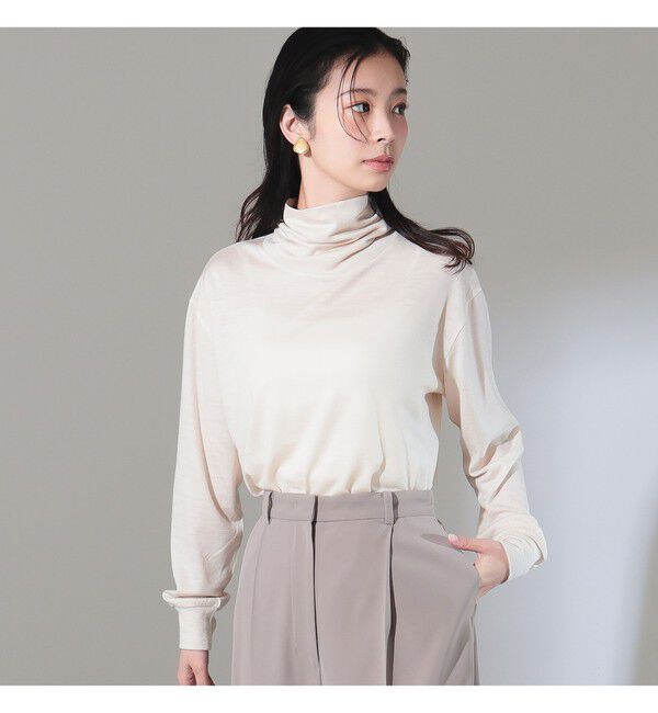 Demi-Luxe BEAMS 「SLOANE / ウール 天竺 タートルネック ニットTシャツ」|Tシャツ・カットソー|別注OFF_WHT
