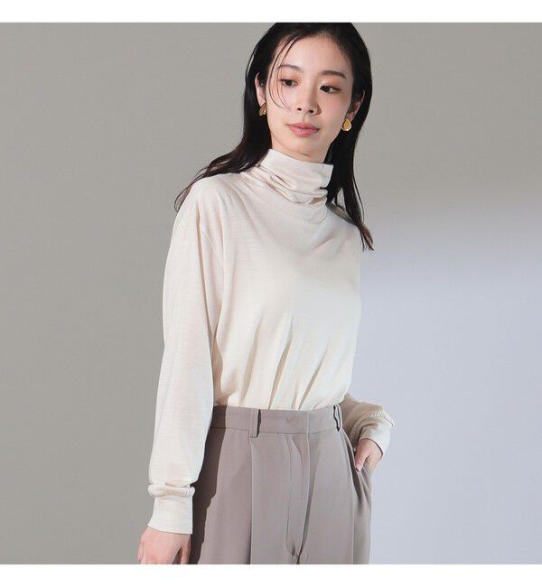 Demi-Luxe BEAMS 「SLOANE / ウール 天竺 タートルネック ニットTシャツ」|Tシャツ・カットソー|