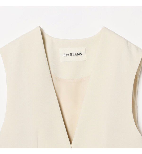 Ray BEAMS 「ノーカラー バック ギャザー ジレ」|ベスト・ジレ|