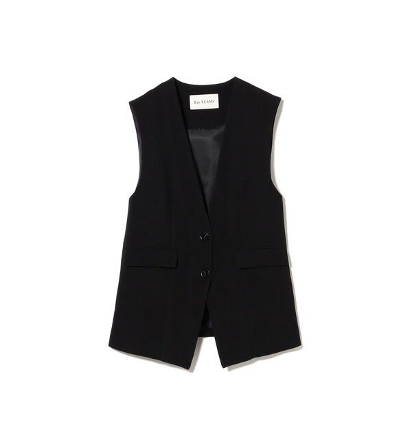 Ray BEAMS 「ノーカラー バック ギャザー ジレ」|ベスト・ジレ|