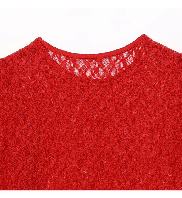 Ray BEAMS 「ストレッチレース クルーネック Tシャツ」|Tシャツ・カットソー|