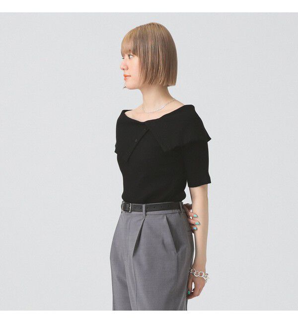 Ray BEAMS 「ビッグカラー オフショルダー Tシャツ」|Tシャツ・カットソー|