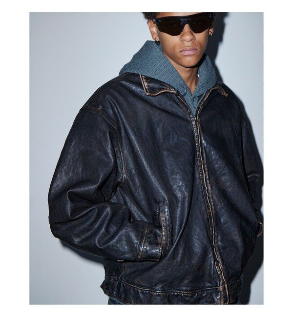 ユーズド加工 レザージップブルゾン（BEAMS）｜ルミネのファッション