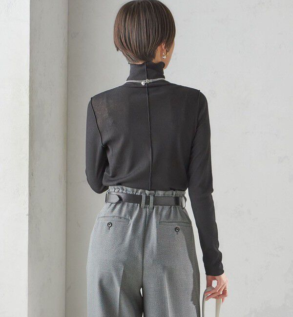 SHIPS for women「〈手洗い可能〉ドライタッチ リブ タートル」|Tシャツ・カットソー|