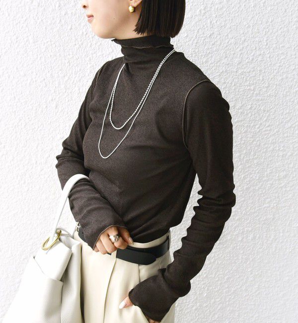 SHIPS for women「〈手洗い可能〉ドライタッチ リブ タートル」|Tシャツ・カットソー|