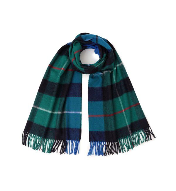SHIPS for women「JOHNSTONS:カシミヤチェックストール 190*70」|ストール|グリーン