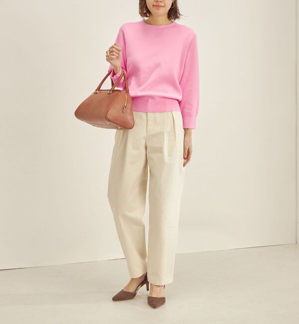 SHIPS for women「〈手洗い可能〉コットン 配色 バックボタン プルオーバー◇」|ニット・セーター|