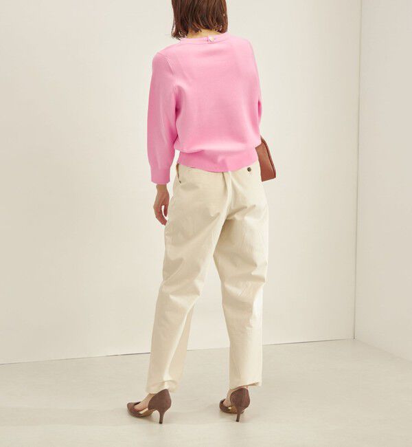 SHIPS for women「〈手洗い可能〉コットン 配色 バックボタン プルオーバー◇」|ニット・セーター|