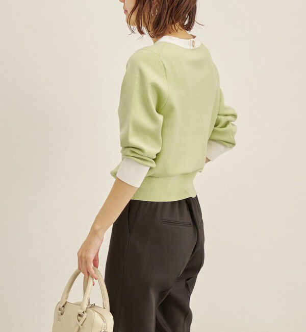 SHIPS for women「〈手洗い可能〉コットン 配色 バックボタン プルオーバー◇」|ニット・セーター|