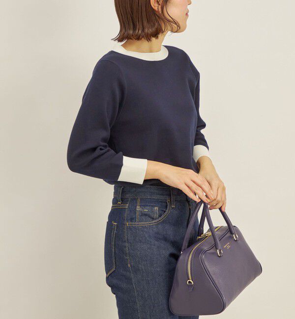 SHIPS for women「〈手洗い可能〉コットン 配色 バックボタン プルオーバー◇」|ニット・セーター|