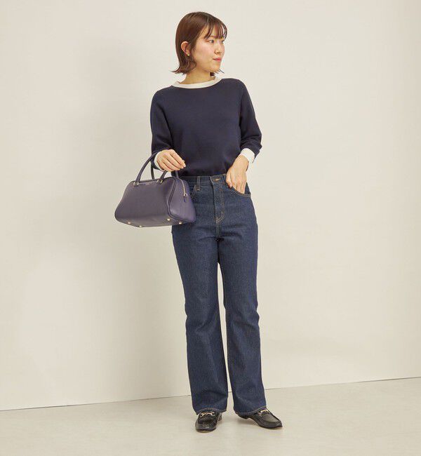 SHIPS for women「〈手洗い可能〉コットン 配色 バックボタン プルオーバー◇」|ニット・セーター|