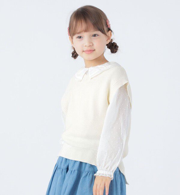 SHIPS KIDS「SHIPS KIDS:100～140cm /〈手洗い可能〉サイド ボタン ニット ベスト」|ベスト・ジレ|