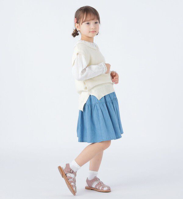 SHIPS KIDS「SHIPS KIDS:100～140cm /〈手洗い可能〉サイド ボタン ニット ベスト」|ベスト・ジレ|