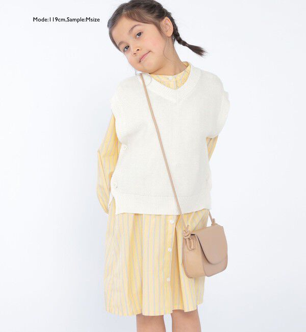 SHIPS KIDS「SHIPS KIDS:100～140cm /〈手洗い可能〉サイド ボタン ニット ベスト」|ベスト・ジレ|