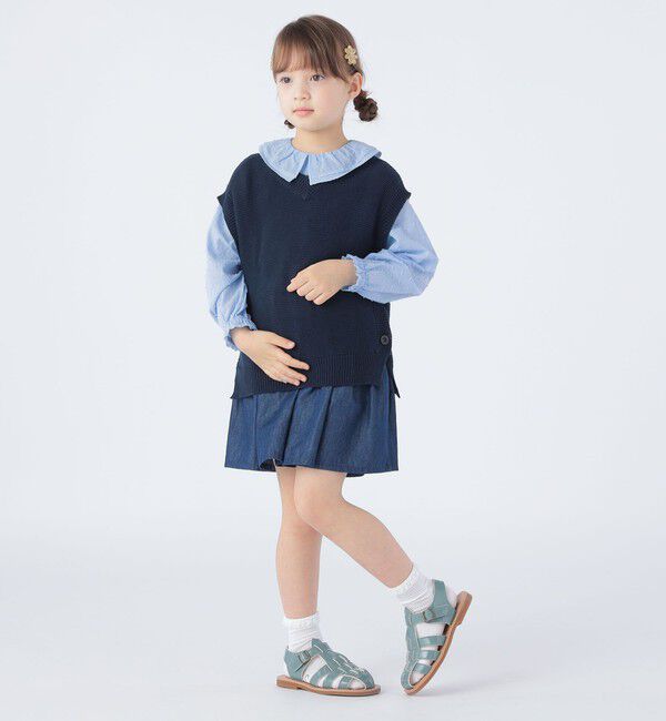 SHIPS KIDS「SHIPS KIDS:100～140cm /〈手洗い可能〉サイド ボタン ニット ベスト」|ベスト・ジレ|