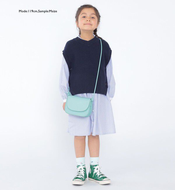 SHIPS KIDS「SHIPS KIDS:100～140cm /〈手洗い可能〉サイド ボタン ニット ベスト」|ベスト・ジレ|