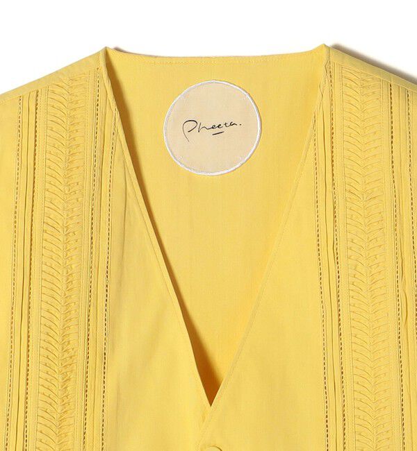 SHIPS for women「【SHIPS別注】Pheeta:〈手洗い可能〉ピンタック ショート ベスト」|ベスト・ジレ|