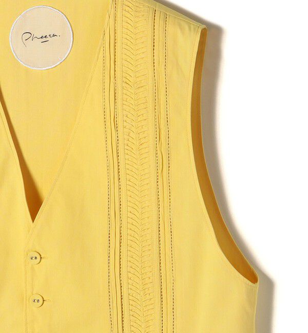 SHIPS for women「【SHIPS別注】Pheeta:〈手洗い可能〉ピンタック ショート ベスト」|ベスト・ジレ|