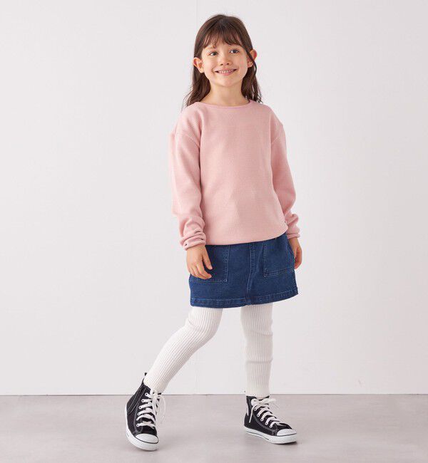 SHIPS any「SHIPS any: ランドヘム ワッフル ロングスリーブ Tシャツ<KIDS>」|Tシャツ・カットソー|