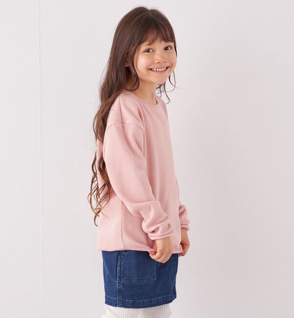SHIPS any「SHIPS any: ランドヘム ワッフル ロングスリーブ Tシャツ<KIDS>」|Tシャツ・カットソー|