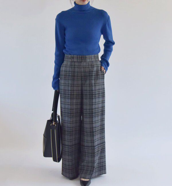 quaranciel「quaranciel:〈手洗い可能〉チェック ソリッド パイピング ワイド パンツ」|その他|