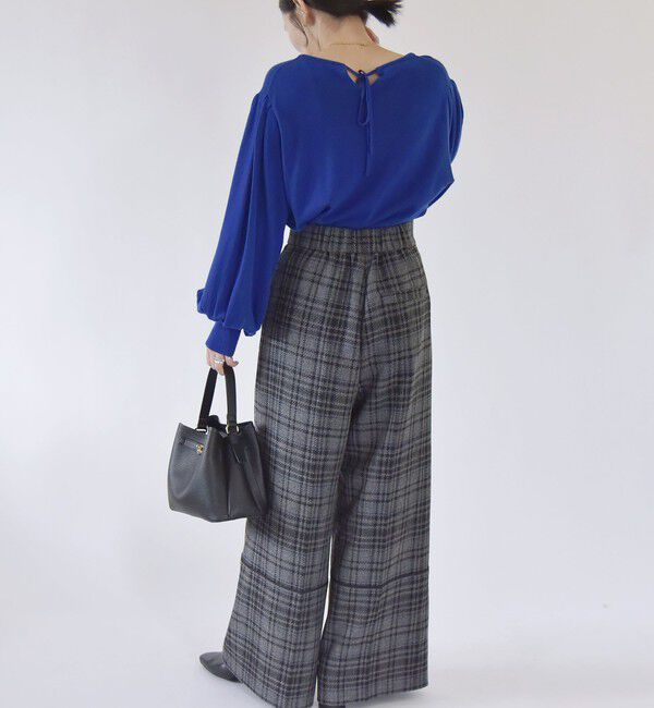 quaranciel「quaranciel:〈手洗い可能〉チェック ソリッド パイピング ワイド パンツ」|その他|