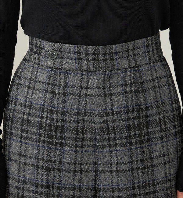 quaranciel「quaranciel:〈手洗い可能〉チェック ソリッド パイピング ワイド パンツ」|その他|