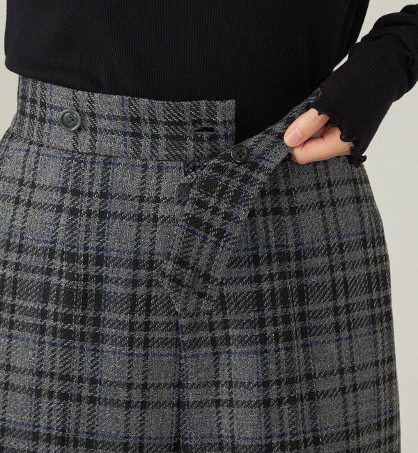 quaranciel「quaranciel:〈手洗い可能〉チェック ソリッド パイピング ワイド パンツ」|その他|